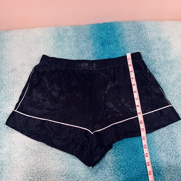 🔥Victoria’s Secret Black Satin Shorts with White Trim🔥 - Picture 3 of 5